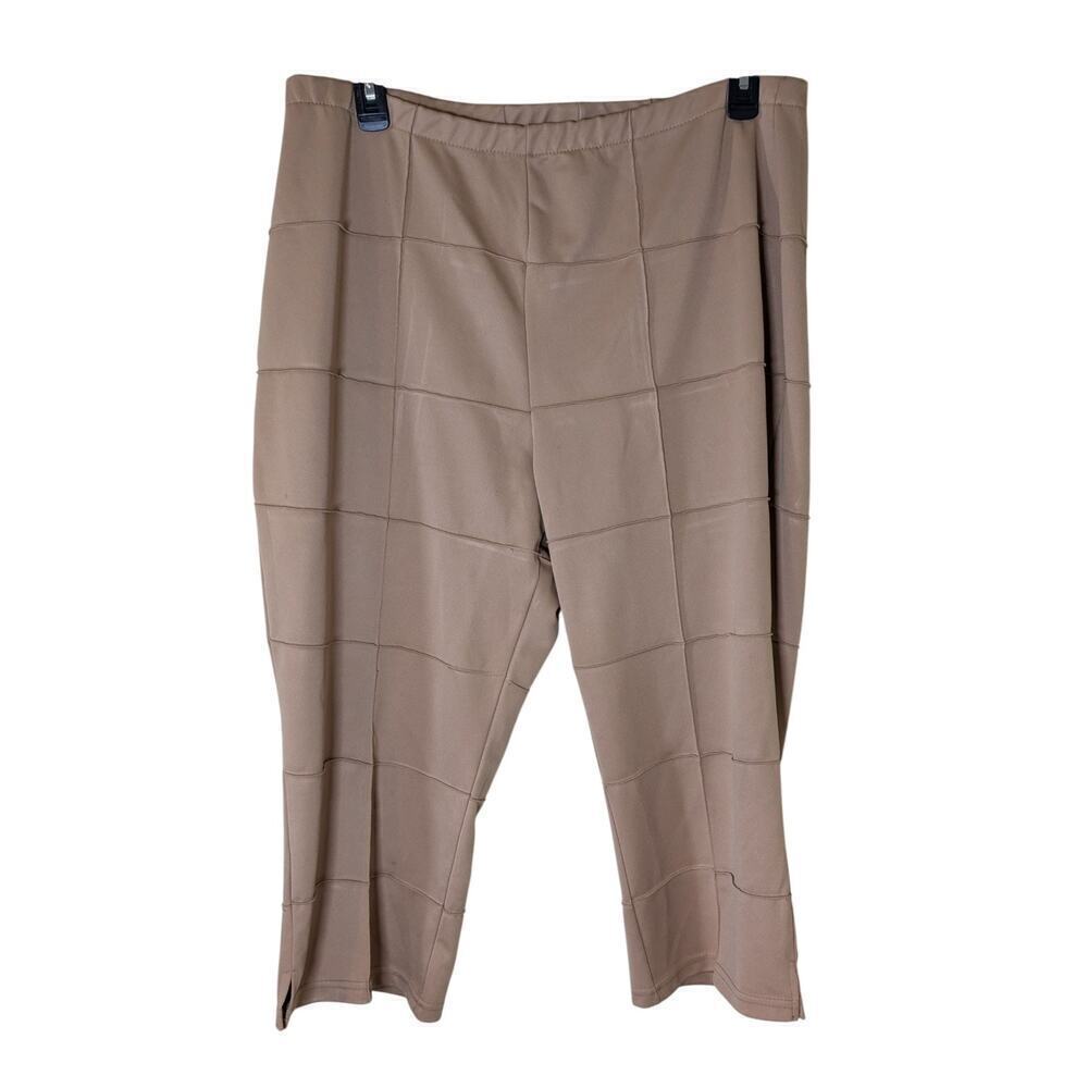 Vtg Fiorlini International Women's Cropped Slacks Pants Tan Sz 18/20 Plus USA